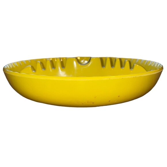 Yellow Divided Plastic Serving Dish By Dale Chemical Co. Round Plate With Center - Picture 2 of 11